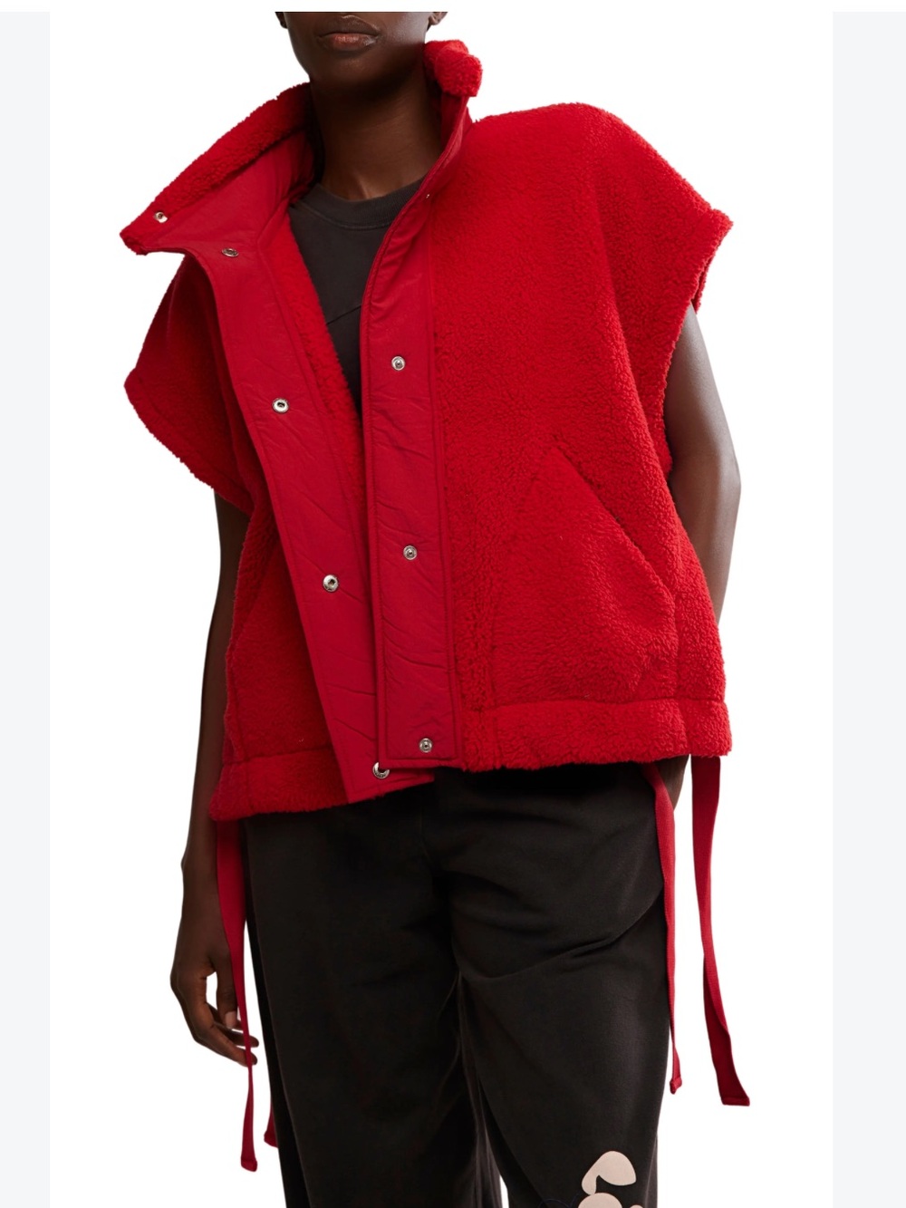 Free People FP Movement Scout It Out Fleece Vest in Red SZ XS EUC
